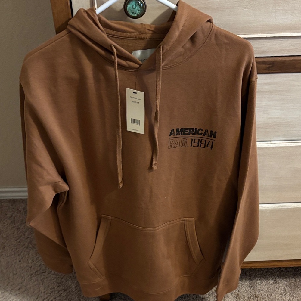 American Rag Men's Tan Hoodie Sweater